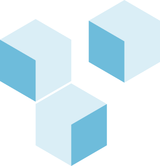 Three light blue cubes, resembling the innovative design of Triple Ring Technologies, are arranged in a staggered formation against a black background.